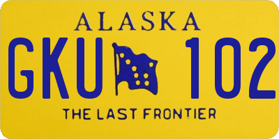 AK license plate GKU102