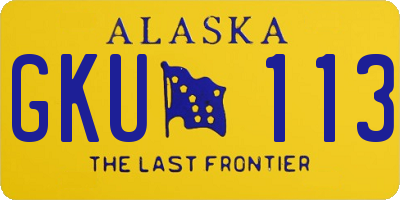 AK license plate GKU113
