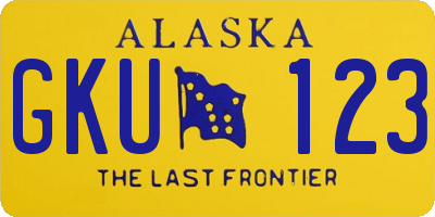 AK license plate GKU123