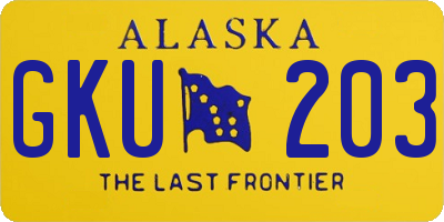 AK license plate GKU203