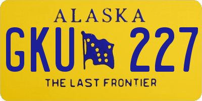 AK license plate GKU227