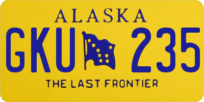 AK license plate GKU235