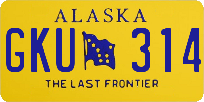 AK license plate GKU314
