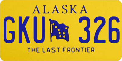 AK license plate GKU326