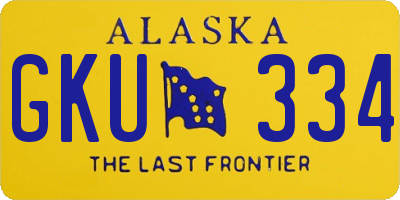 AK license plate GKU334