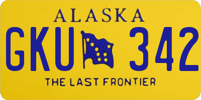 AK license plate GKU342