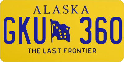 AK license plate GKU360
