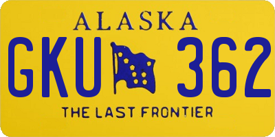 AK license plate GKU362