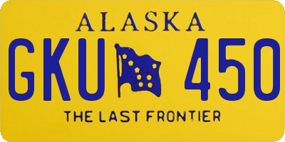 AK license plate GKU450