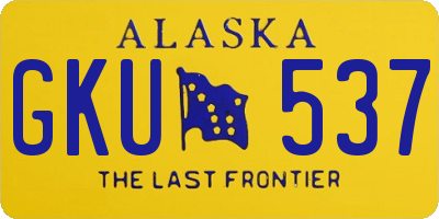 AK license plate GKU537