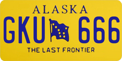 AK license plate GKU666