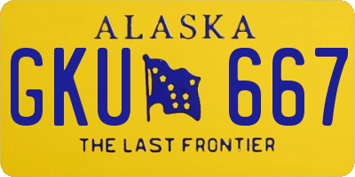 AK license plate GKU667
