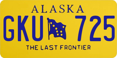 AK license plate GKU725