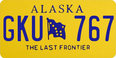 AK license plate GKU767