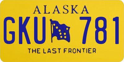 AK license plate GKU781