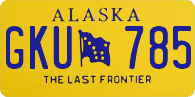 AK license plate GKU785