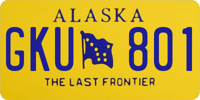 AK license plate GKU801