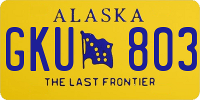 AK license plate GKU803