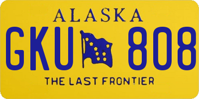 AK license plate GKU808