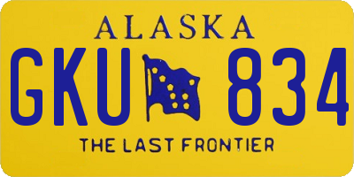 AK license plate GKU834