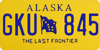 AK license plate GKU845