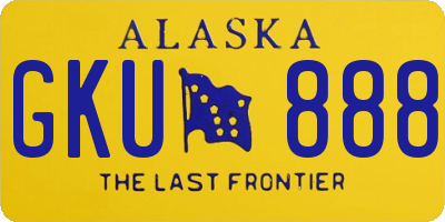 AK license plate GKU888