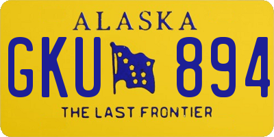 AK license plate GKU894