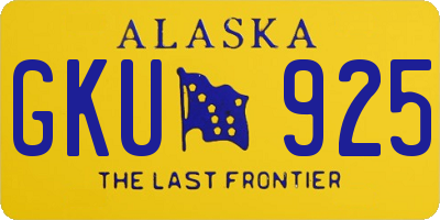 AK license plate GKU925
