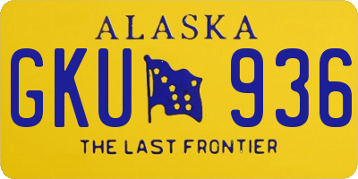 AK license plate GKU936