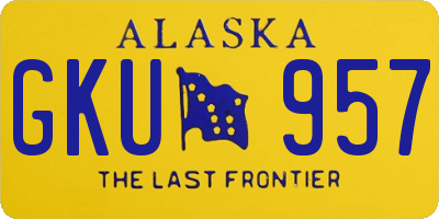 AK license plate GKU957
