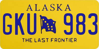 AK license plate GKU983