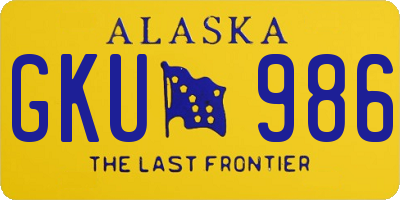 AK license plate GKU986