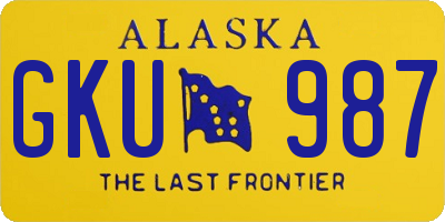 AK license plate GKU987