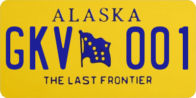 AK license plate GKV001