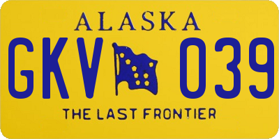 AK license plate GKV039