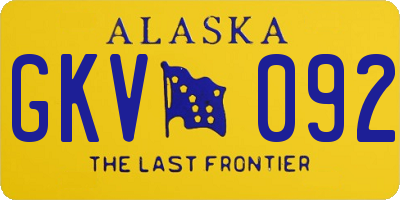 AK license plate GKV092