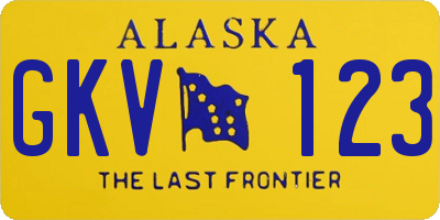 AK license plate GKV123