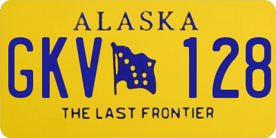 AK license plate GKV128