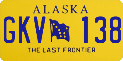 AK license plate GKV138