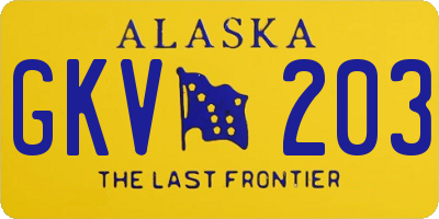 AK license plate GKV203