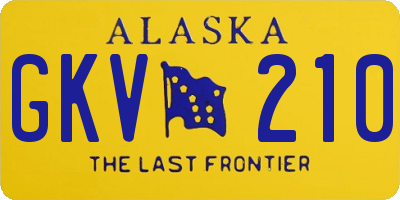 AK license plate GKV210