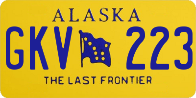 AK license plate GKV223