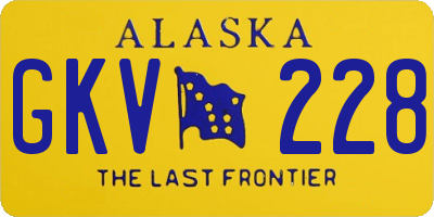 AK license plate GKV228