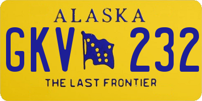 AK license plate GKV232