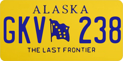 AK license plate GKV238