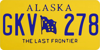 AK license plate GKV278