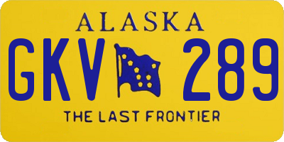 AK license plate GKV289