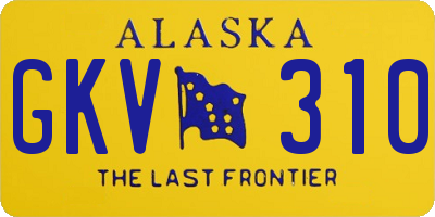 AK license plate GKV310