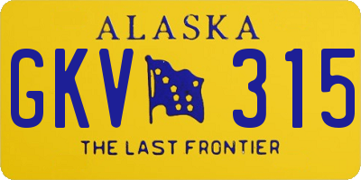 AK license plate GKV315