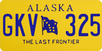 AK license plate GKV325